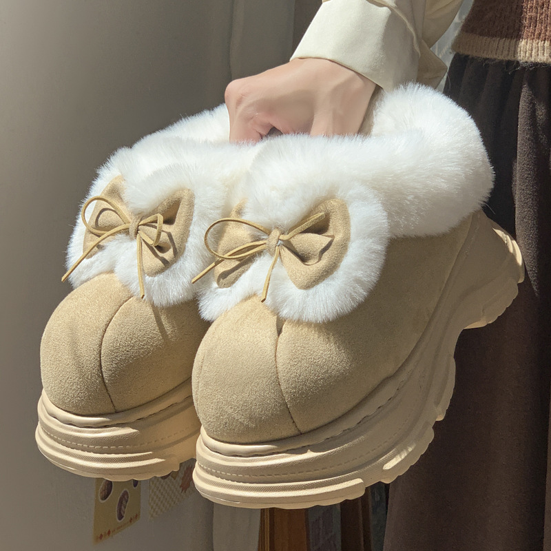 Soft Sole Booties - Sepatu Rumah Bulu Imitasi Hangat Untuk