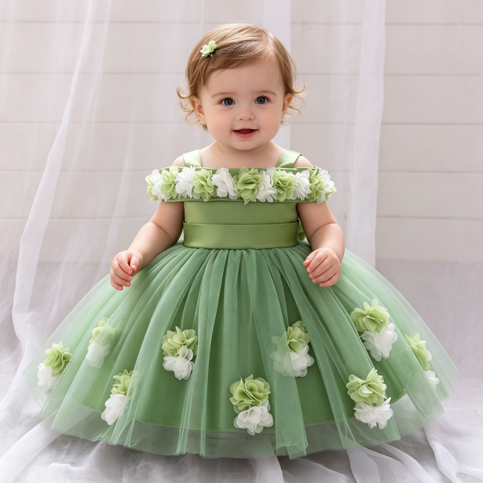 Baby Clothing Dresser - Gaun Putri Pertama Bayi Perempuan Baru