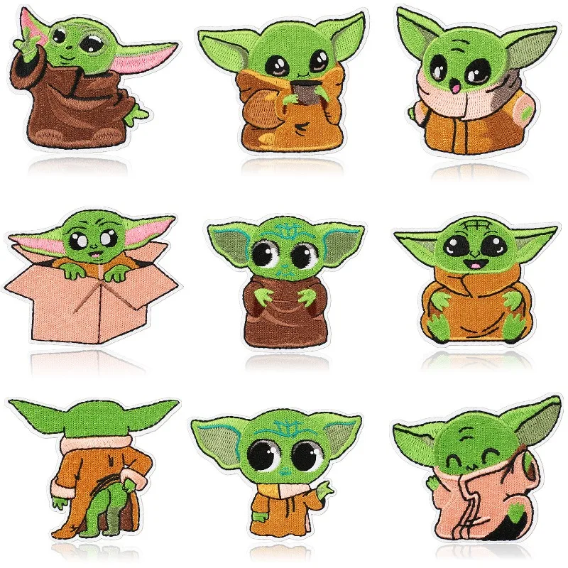 Baby Yoda Clothing - 9 buah Patch Gambar Star Wars