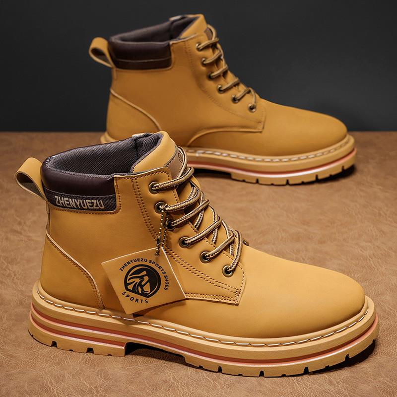 Soft Sole Booties - Sepatu Bot Pria Model High-Top, Lapisan