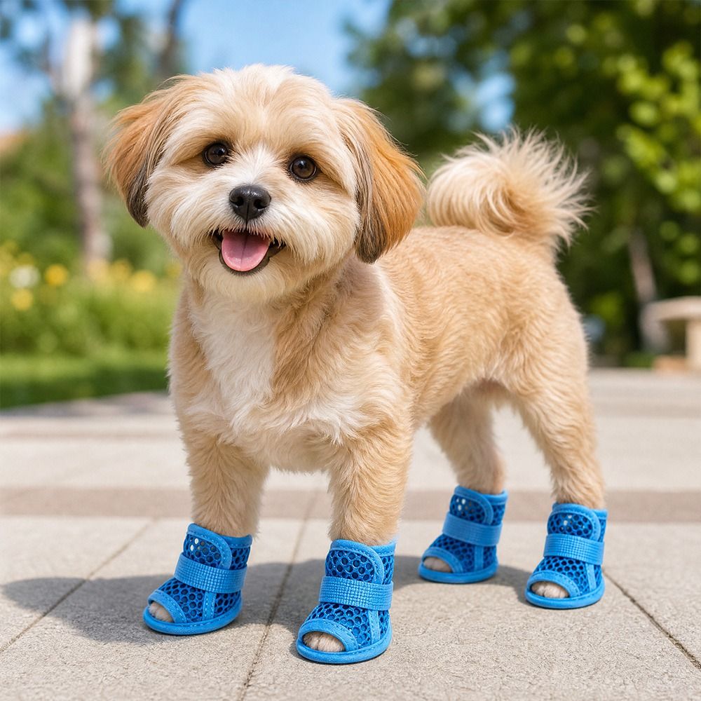 4 Buah Sepatu Anjing Jaring Po - Soft Sole Booties ulasan dan harga